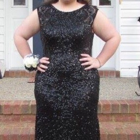 Scala Black Formal Sequence Dress - Picture 1 of 4